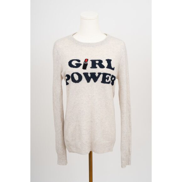 Autumn Cashmere Girl Power Grey Pure Sweater Size S - Picture 1 of 3